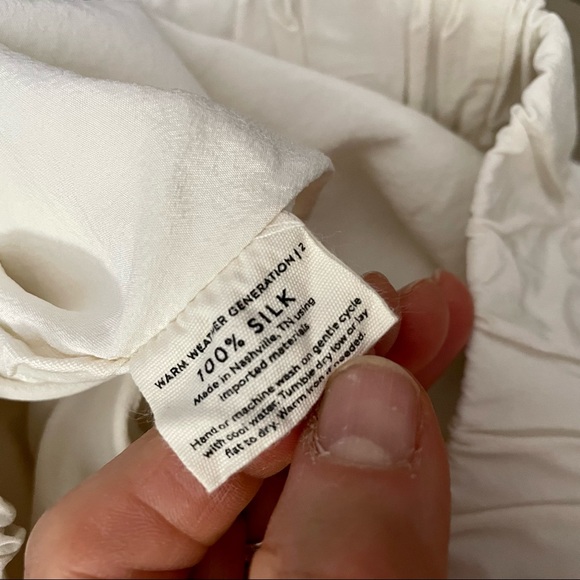 Elizabeth Suzann Silk Ivory Cream Florence High Waisted Shorts - Picture 5 of 11